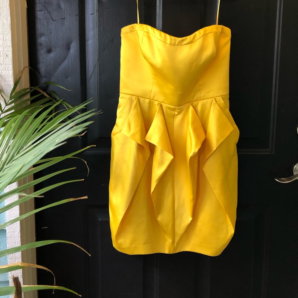 Jessica Simpson Yellow Strapless Dress
